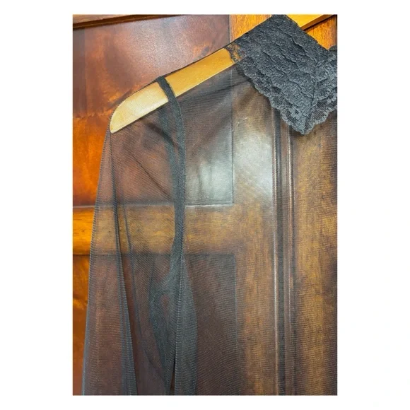 EUC Anthropologie Sheer Top in Black Size Small* - Picture 3 of 5